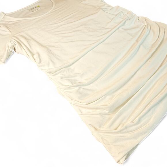 Lysse Off White Shirred Short Sleeve Modal Slimming Shapewear Base Layer Top 1X - Picture 6 of 9